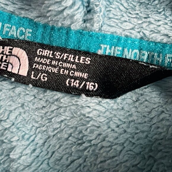 The North Face teal crossover fleece hoodie - Picture 3 of 12